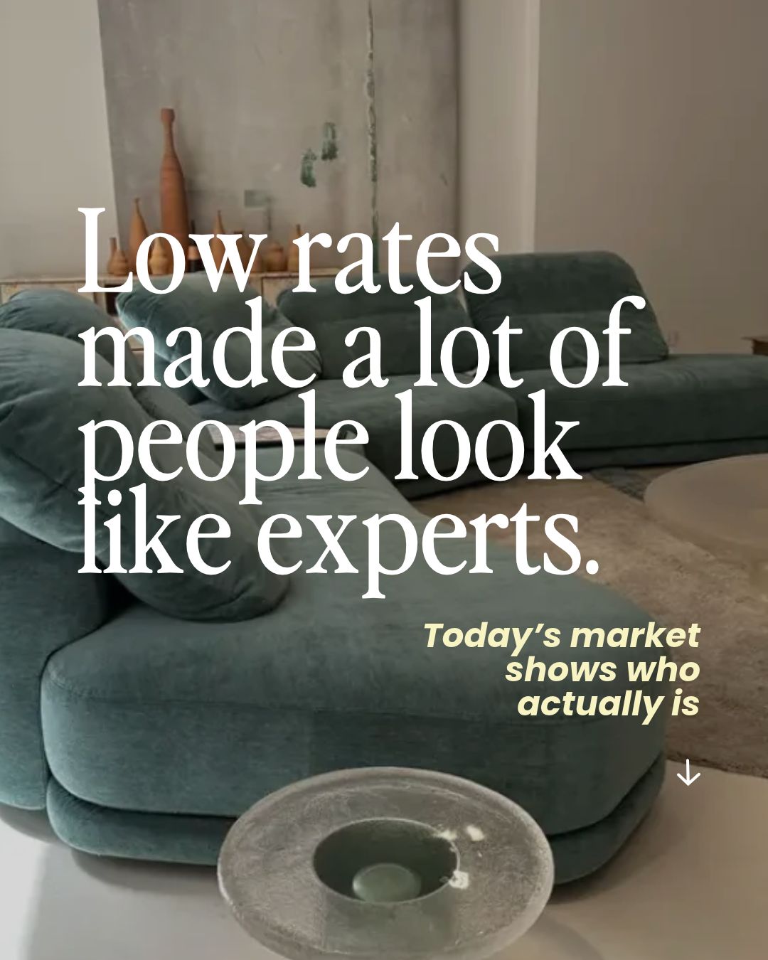 Lender Crate social post template: Low rates made a lot of people look like experts